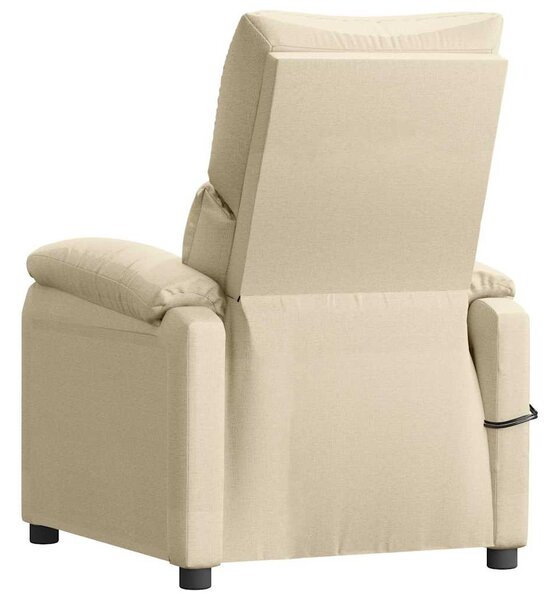 Elektrické masážní křeslo krémové textil 3073826