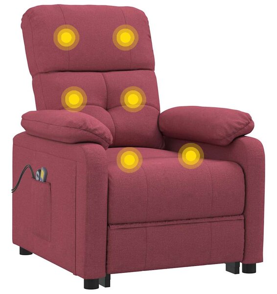 Elektrické masážní křeslo vínové textil 3073815