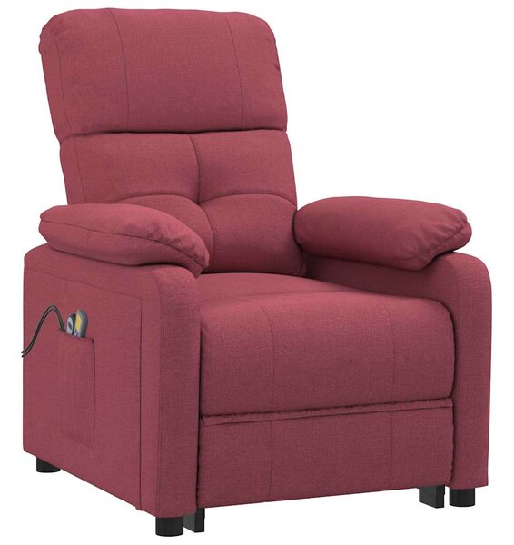 Elektrické masážní křeslo vínové textil 3073815