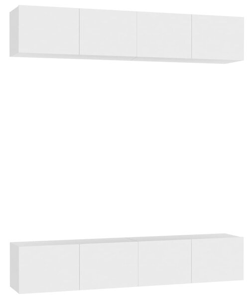 TV skříňky 4 ks bílé 80 x 30 x 30 cm kompozitní dřevo 3074451