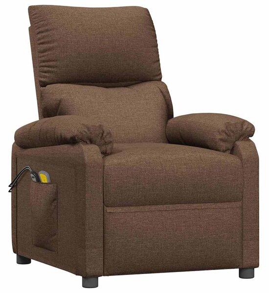 Elektrické masážní křeslo hnědé textil 3073829