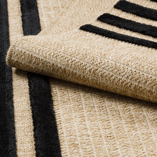Dywany Łuszczów, Kusový koberec Spark 0689 beige/black, 120x170, béžová, chodba / předsíň
