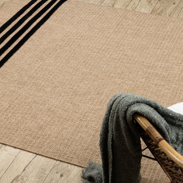 Dywany Łuszczów, Kusový koberec Spark 0689 beige/black, 120x170, béžová, chodba / předsíň