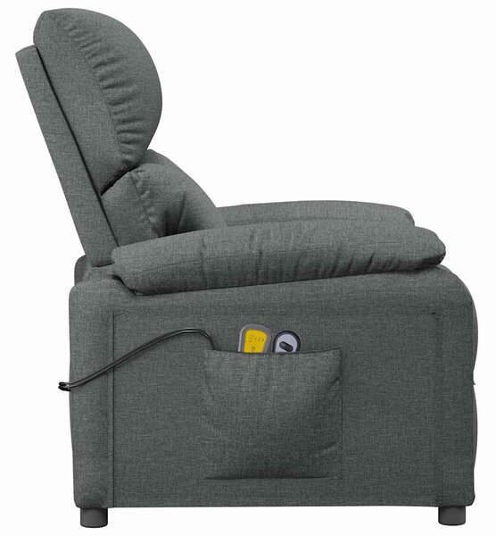 Elektrické masážní křeslo tmavě šedé textil 3073828