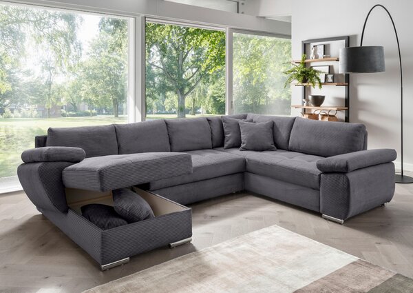 SEDACÍ SOUPRAVA, textil, šedá P & B - Sedací soupravy, Online Only