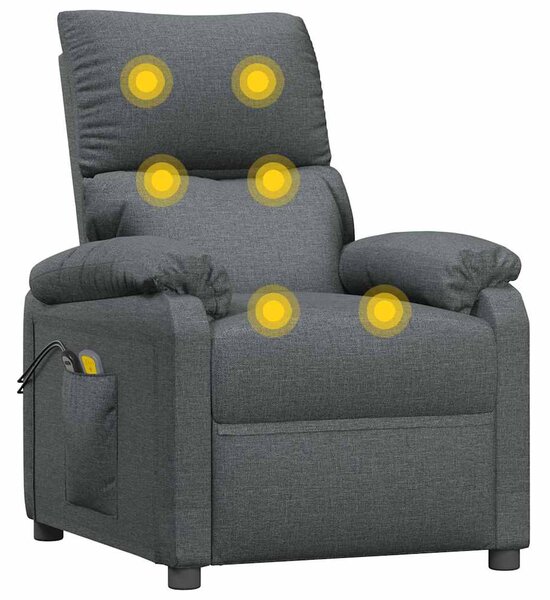 Elektrické masážní křeslo tmavě šedé textil 3073828