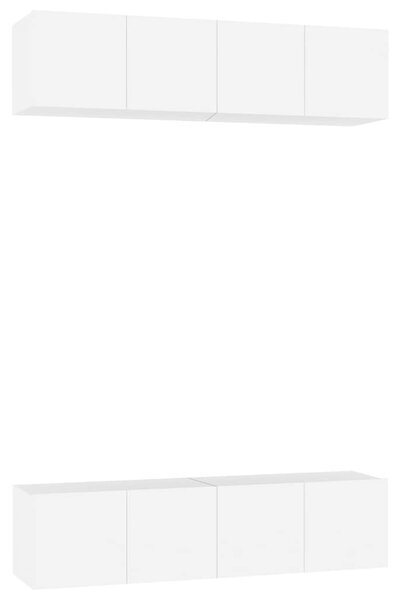 TV stolky 4 ks bílé 60 x 30 x 30 cm kompozitní dřevo 3074450