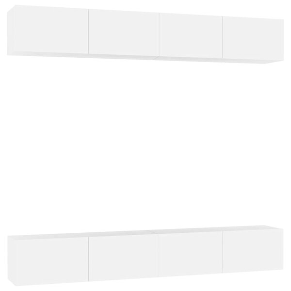 TV skříňky 4 ks bílé 100 x 30 x 30 cm kompozitní dřevo 3074452
