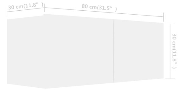 TV skříňky 4 ks bílé 80 x 30 x 30 cm kompozitní dřevo 3074451