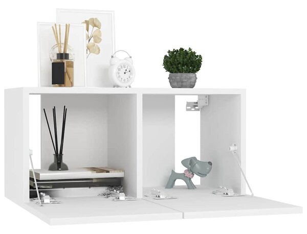 4dílný set TV skříněk bílý kompozitní dřevo 3074453