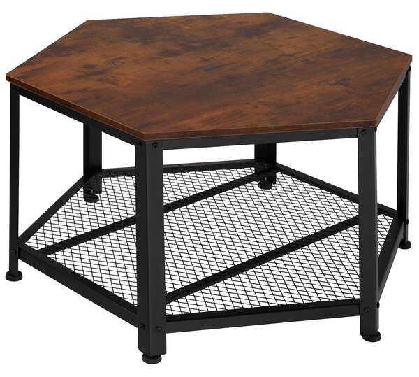 Tectake 404225 konferenční stolek norwich 86,5x75x46,5cm - industriální dřevo tmavé, rustikální