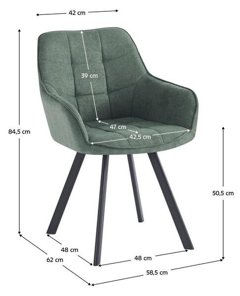 Designové křeslo Petena (zelená + černá)
