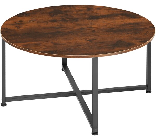 Tectake 404342 konferenční stolek aberdeen 88,5x47cm - industriální dřevo tmavé, rustikální
