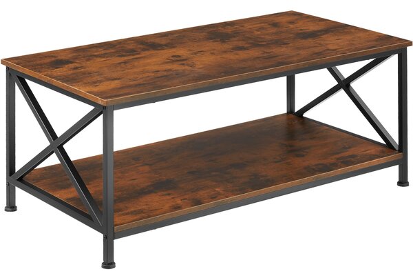 Tectake 404437 konferenční stolek pittsburgh - industriální dřevo tmavé, rustikální