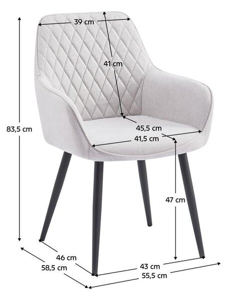 Designové křeslo Oskarsi (světle šedá + černá)