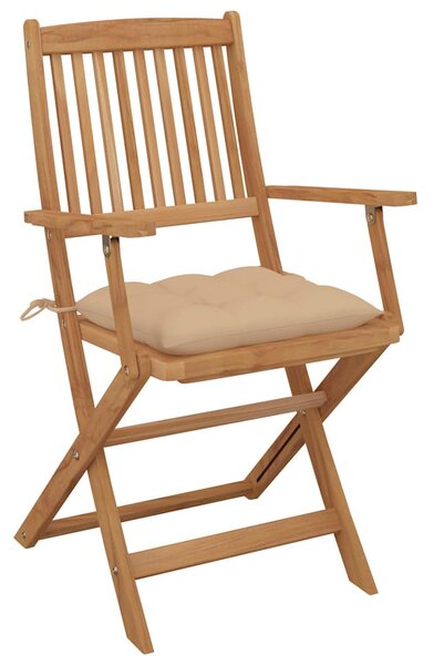 Skládací židle 6 ks s polštáři z masivního akáciového dřeva 3074958