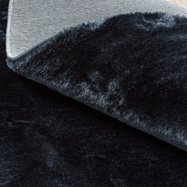 Dywany Łuszczów, Kusový koberec Visco Rabbit Dark grey 5 kruh, 120x120 (průměr) kruh, šedá, dětský pokoj