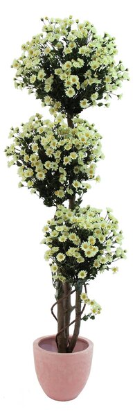 Umělý strom Margariten s květy - přírodní kmen, 160cm