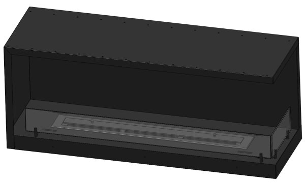 InFire - Rohový BIO krb 110x45 cm 3kW černá