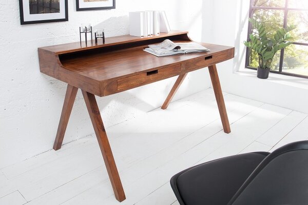Designový retro psací stůl z masivu Akacia 120cm