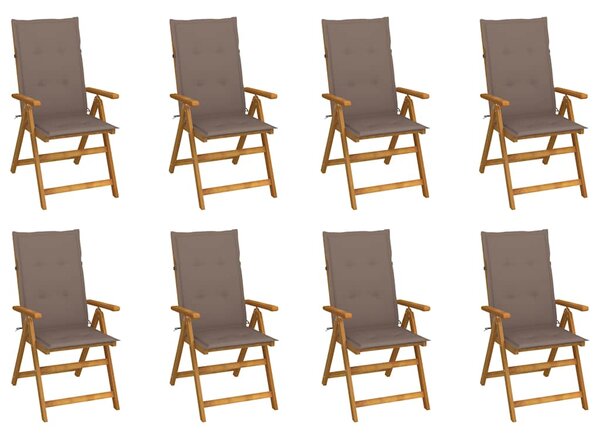 Skládací židle s polštáři, 8 ks, masivní akáciové dřevo 3075062