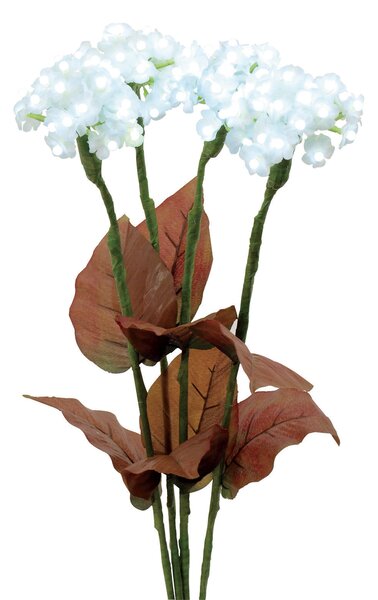 Umělá květina Hortenzie s LED květy, bílé 100 LEDs