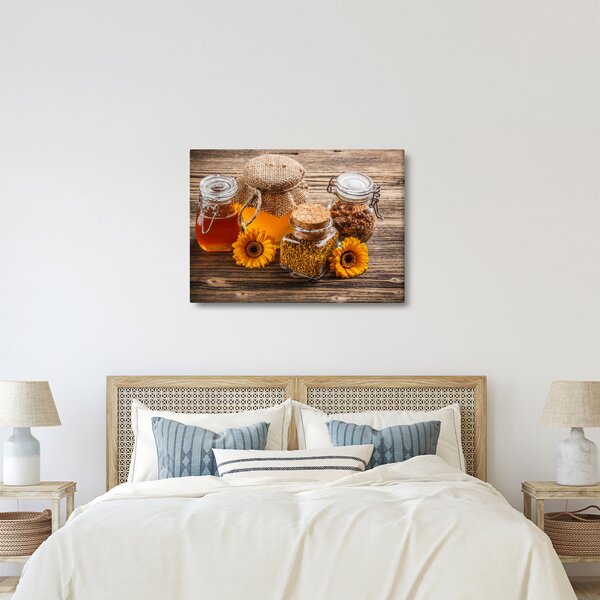 Obraz - Zátiší s medovými sklenicemi (70x50 cm)