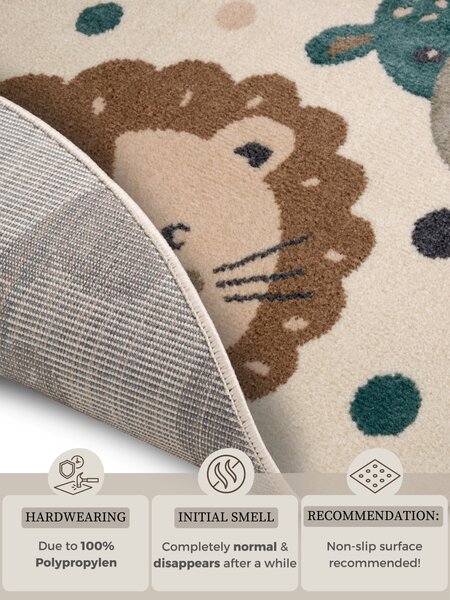 Hanse Home, Dětský koberec Adventures 105968 Cream Brown Blue kruh, 100x100 (průměr) kruh, vícebarevná, dětský pokoj
