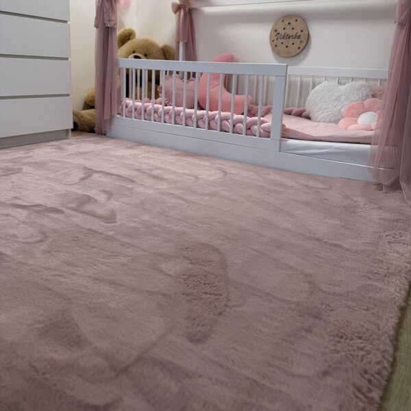 Ayyildiz, Kusový koberec Pouffy 5100 Rose, 60x110, růžová, obývací pokoj