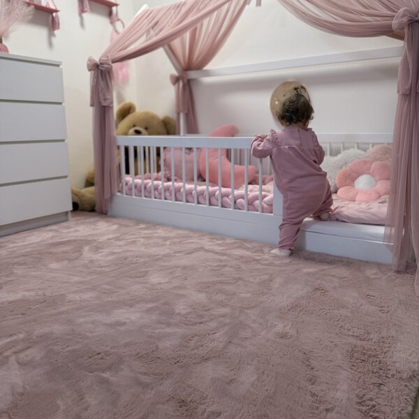 Ayyildiz, Kusový koberec Pouffy 5100 Rose, 60x110, růžová, obývací pokoj
