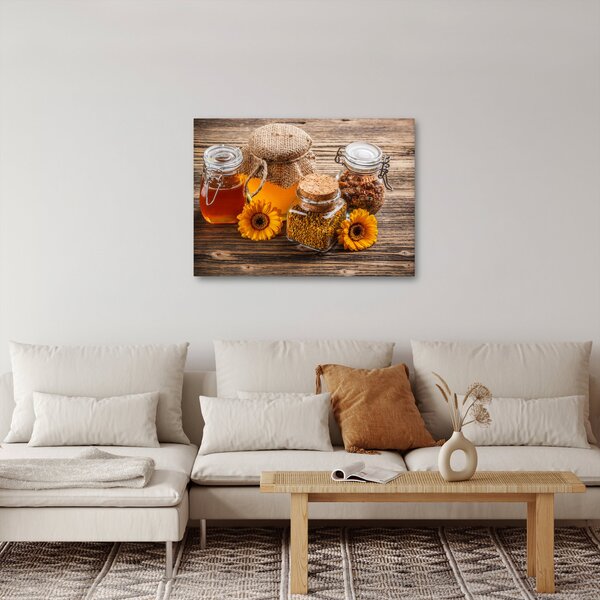 Obraz - Zátiší s medovými sklenicemi (70x50 cm)