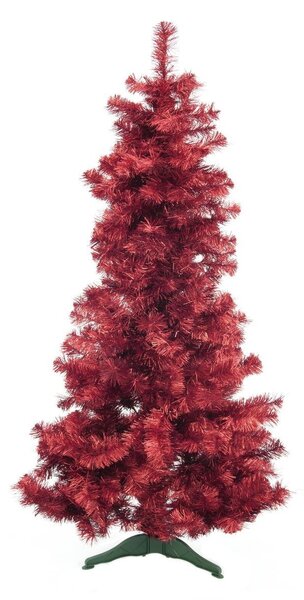Umělý Vánoční stromek jedle metalický, červená, 180 cm