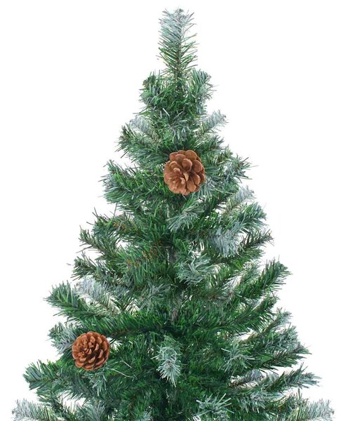 Umělý vánoční stromek LED osvětlení sada koulí a šišky 210 cm 3077529