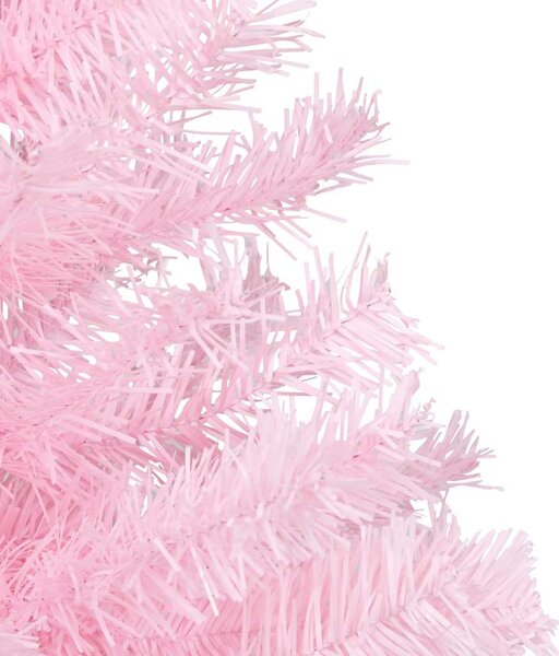 Umělý vánoční stromek s LED a sadou koulí růžový 210 cm PVC 3077500