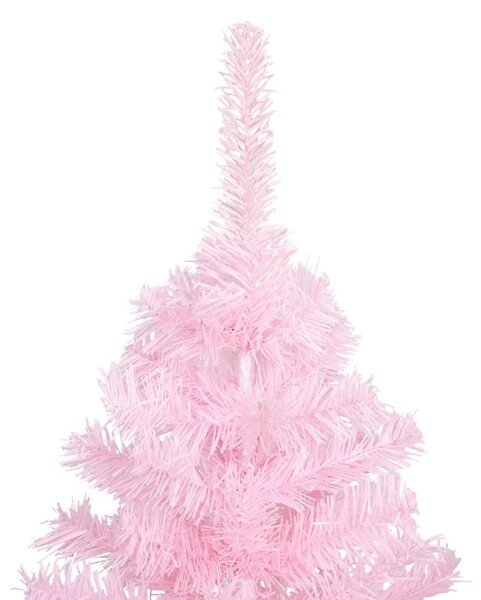 Umělý vánoční stromek s LED a sadou koulí růžový 210 cm PVC 3077500