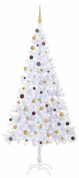 Umělý vánoční stromek s LED a sadou koulí 210 cm 910 větviček 3077495
