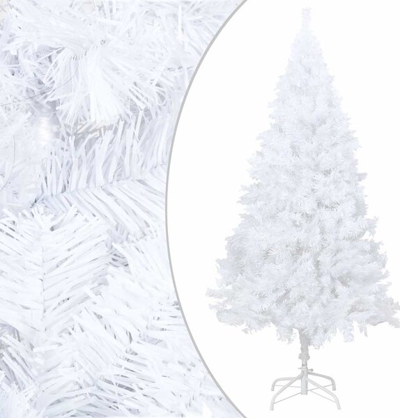 Umělý vánoční stromek s LED a sadou koulí bílý 150 cm PVC 3077626