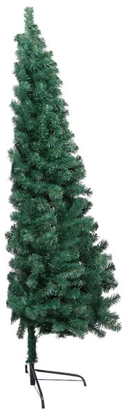 Umělý vánoční půl stromek s LED a sadou koulí zelený 240 cm 3077567