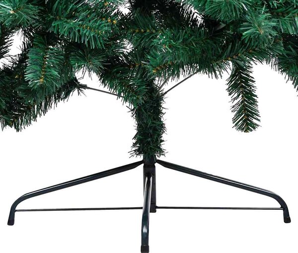 Umělý vánoční půl stromek s LED a sadou koulí zelený 240 cm 3077567