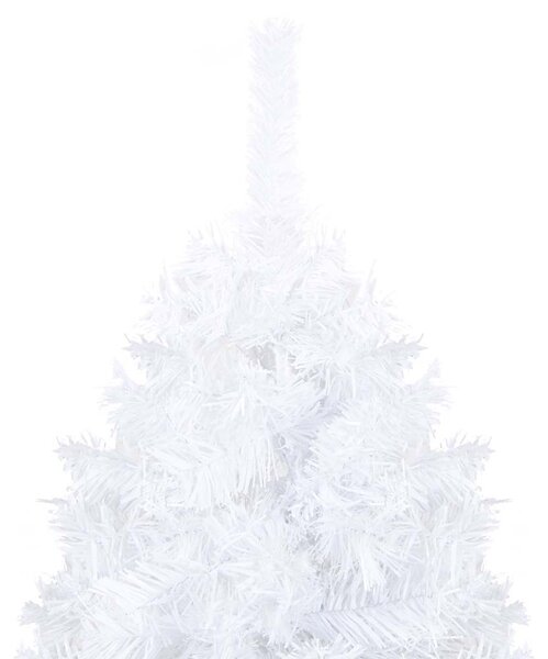 Umělý vánoční stromek s LED a sadou koulí bílý 210 cm PVC 3077542