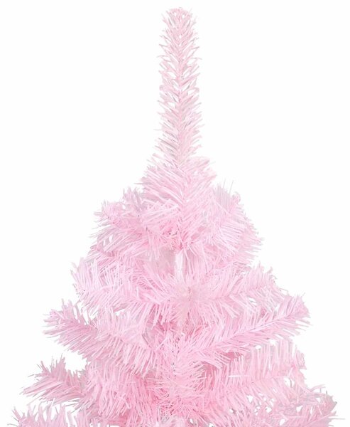 Umělý vánoční stromek s LED a sadou koulí růžový 120 cm PVC 3077583