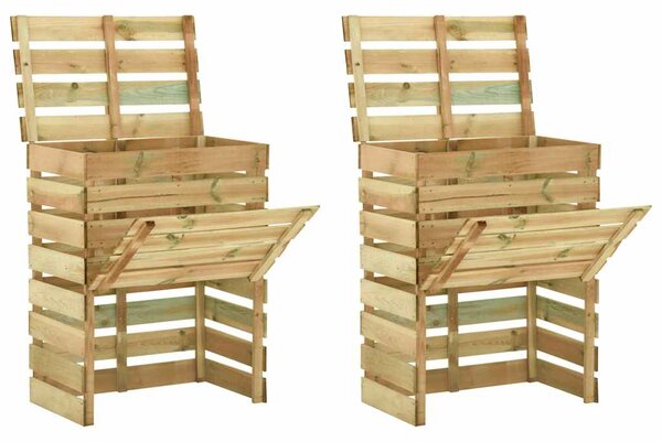 Laťkový zahradní kompostér 2 ks 80 x 50 x 100 cm borovice 3078136