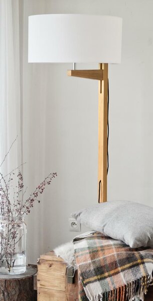 BRITOP Stojací lampa ALINA, 1xE27, v. 168 cm Barva stínidla: Bílá látka