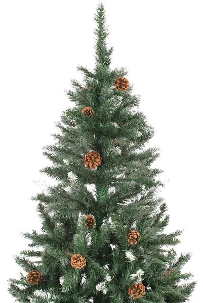 Umělý vánoční stromek s LED osvětlením a sadou koulí 210 cm 3077801