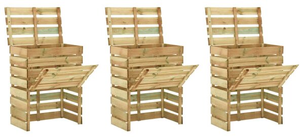 Laťkový zahradní kompostér 3 ks 80 x 50 x 100 cm borovice 3078137