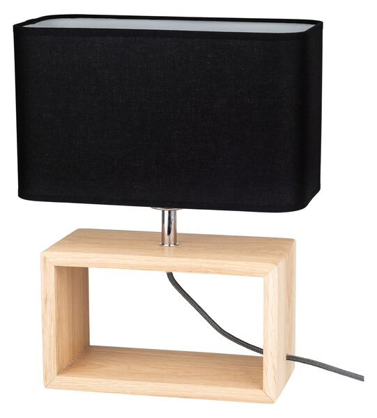 BRITOP Stolní lampa CADRE, 1xE27, v. 38 cm Barva stínidla: Bílá látka, Barva podstavy: Bukové dřevo