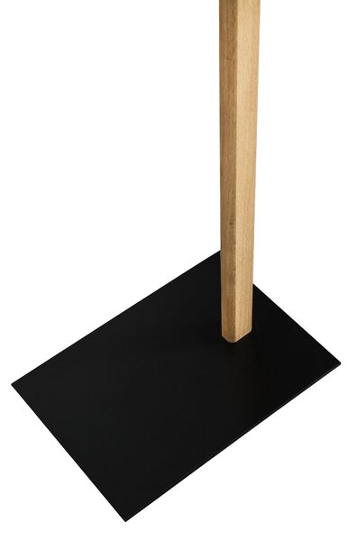 BRITOP Stojací lampa CECILE, 1xE27, v. 160 cm Barva stínidla: Černá látka, Barva podstavy: Bukové dřevo
