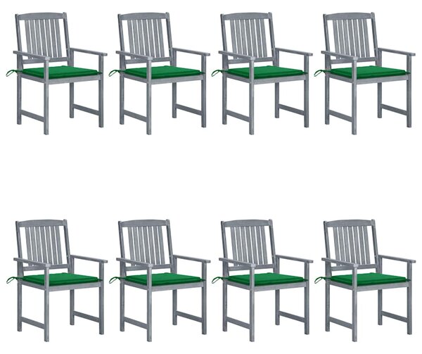 Zahradní židle s poduškami 8 ks masivní akáciové dřevo šedé 3078227