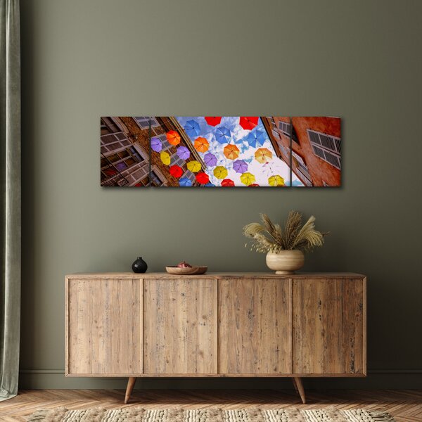 Obraz barevných deštníků (170x50 cm)
