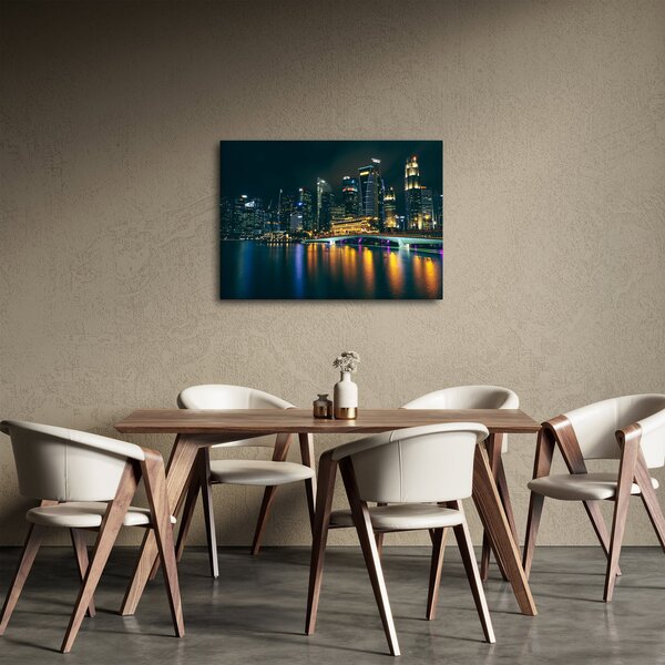 Obraz nočního Singapuru (70x50 cm)